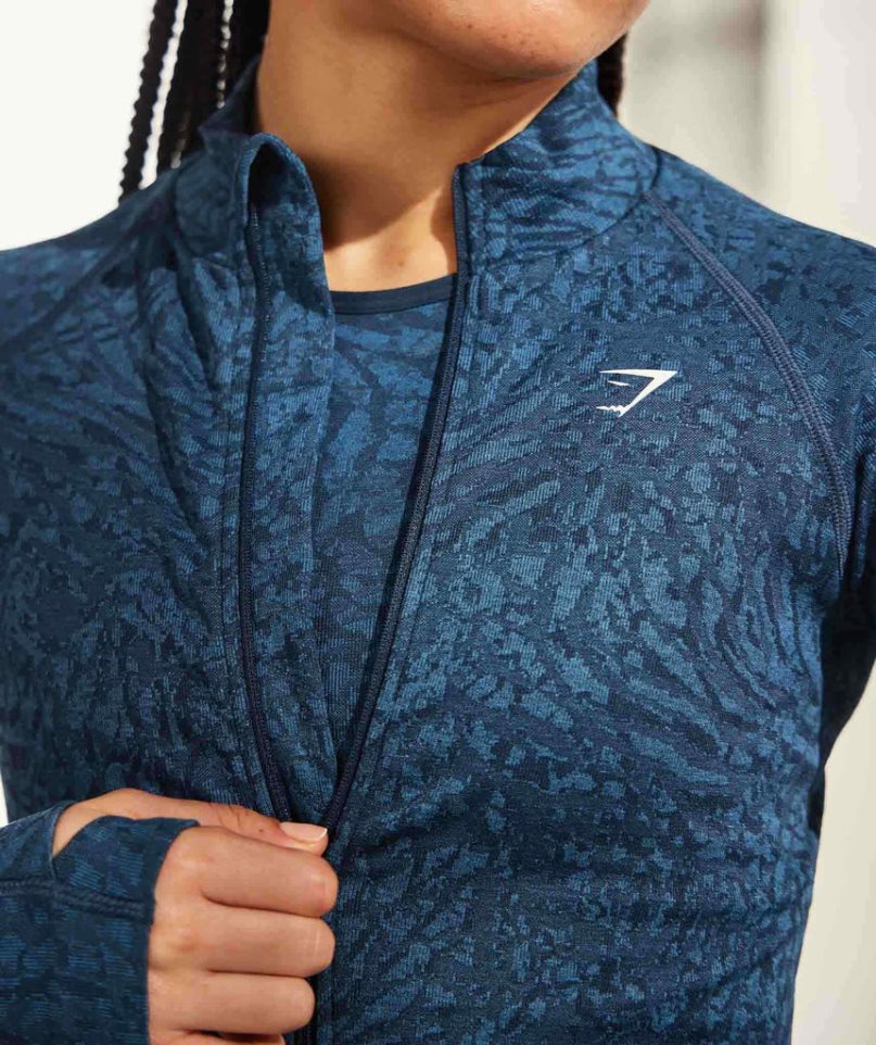 Kurtka Gymshark Adapt Animal Zip Through Damskie Granatowe | PL 710MDA